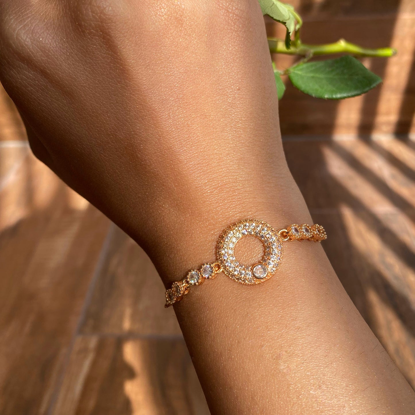 Sleek Round AD and Golden Designer Bracelet