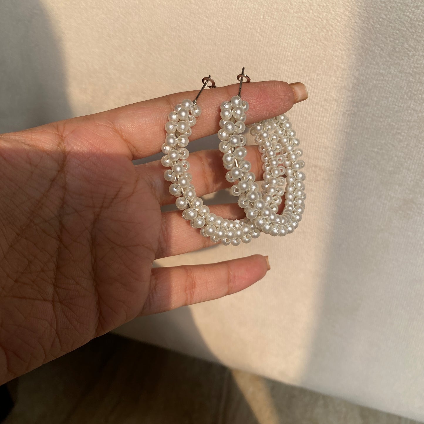 Pearl Hoops Earrings