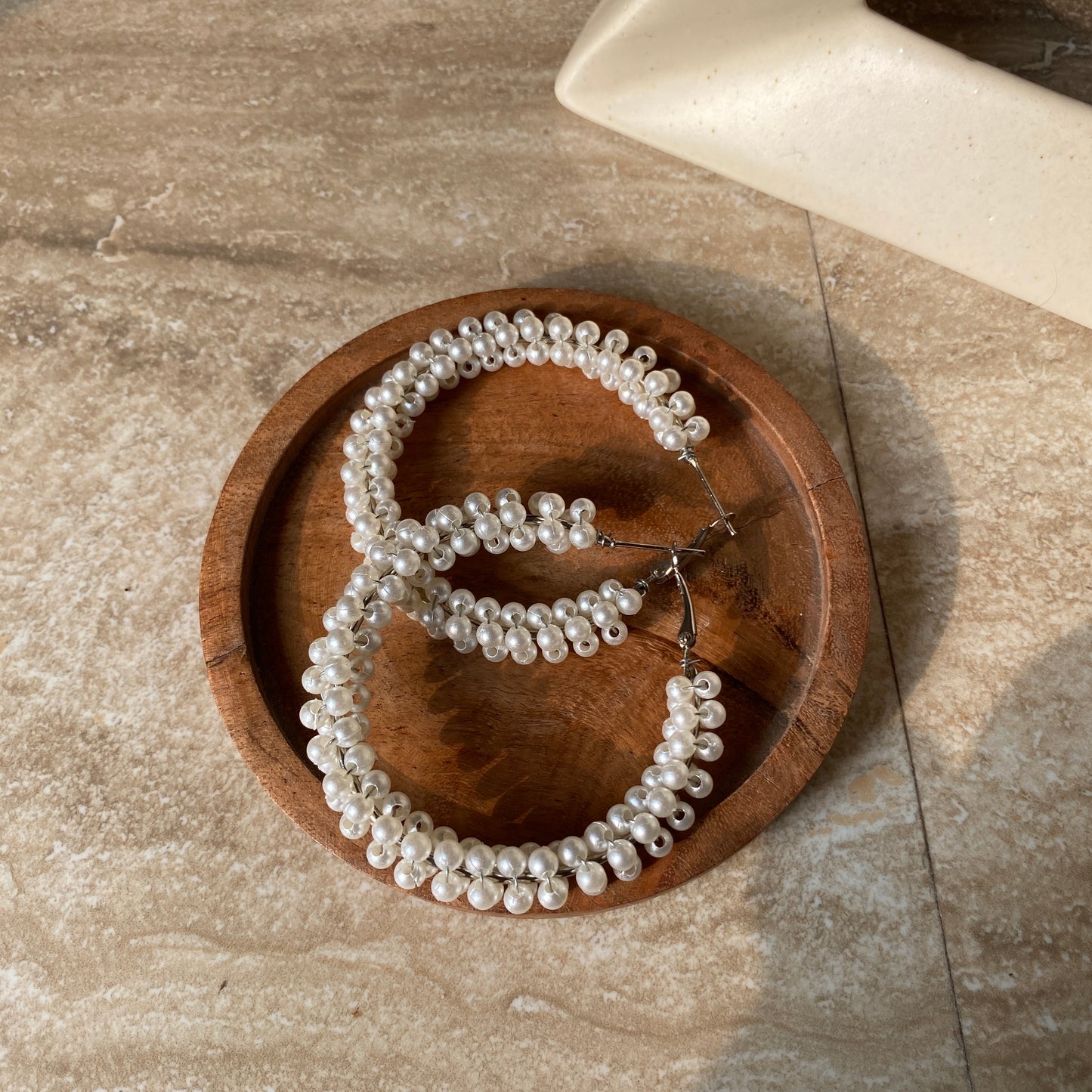 Pearl Hoops Earrings