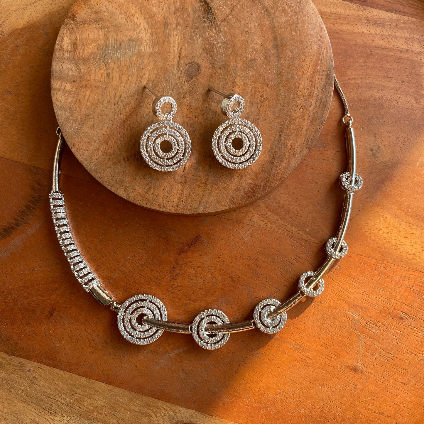 Camellia Sleek CZ Necklace Set