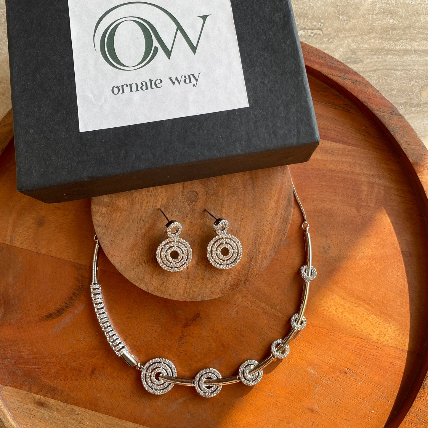 Camellia Sleek CZ Necklace Set
