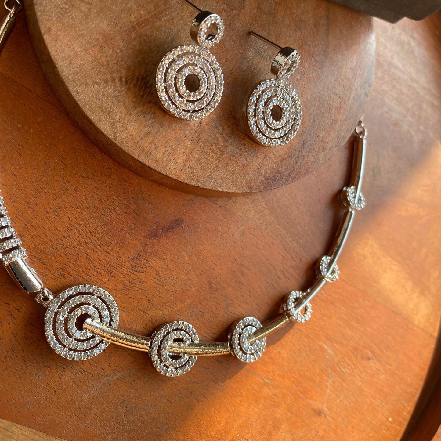 Camellia Sleek CZ Necklace Set