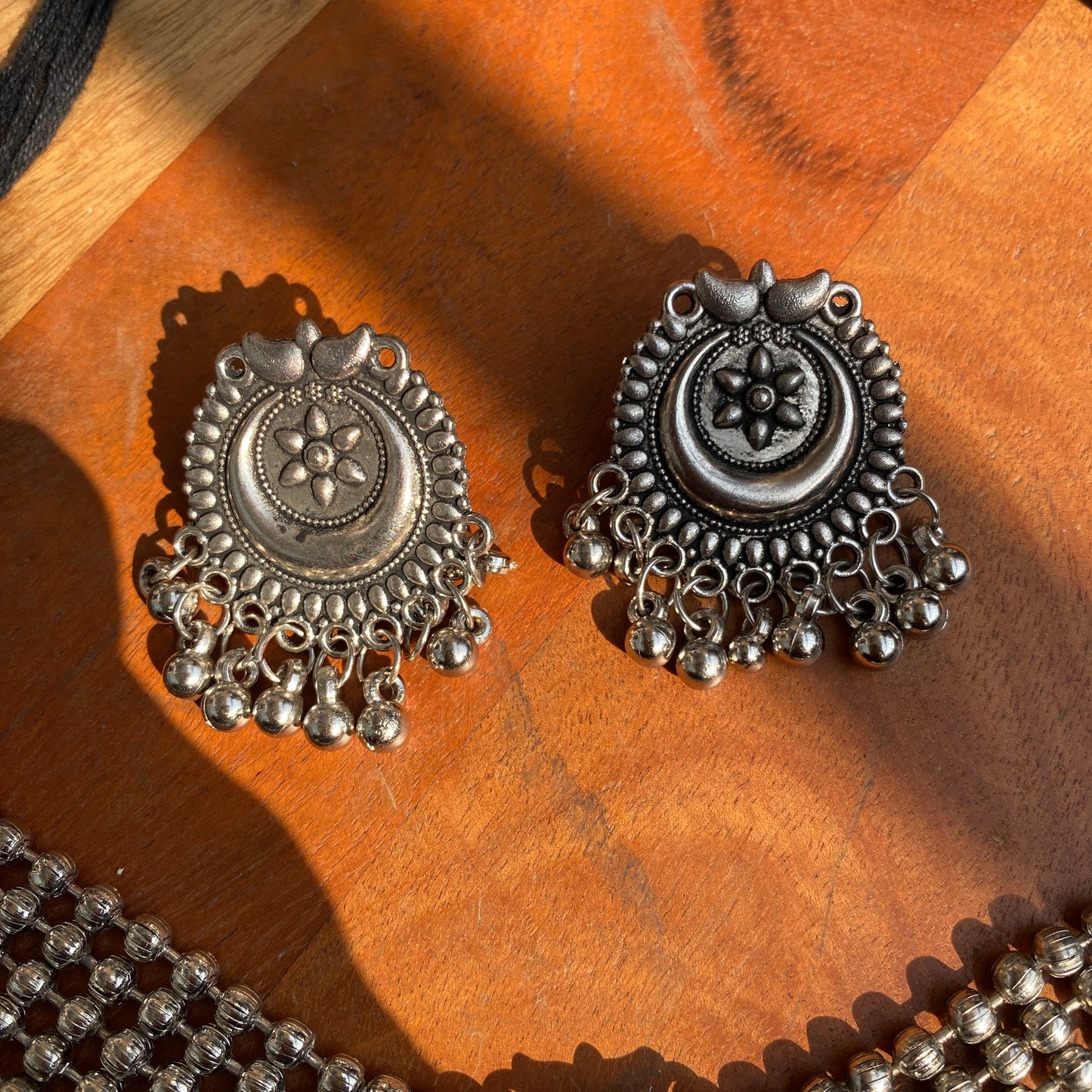 Moon Oxidised Choker Set With Ghungroo