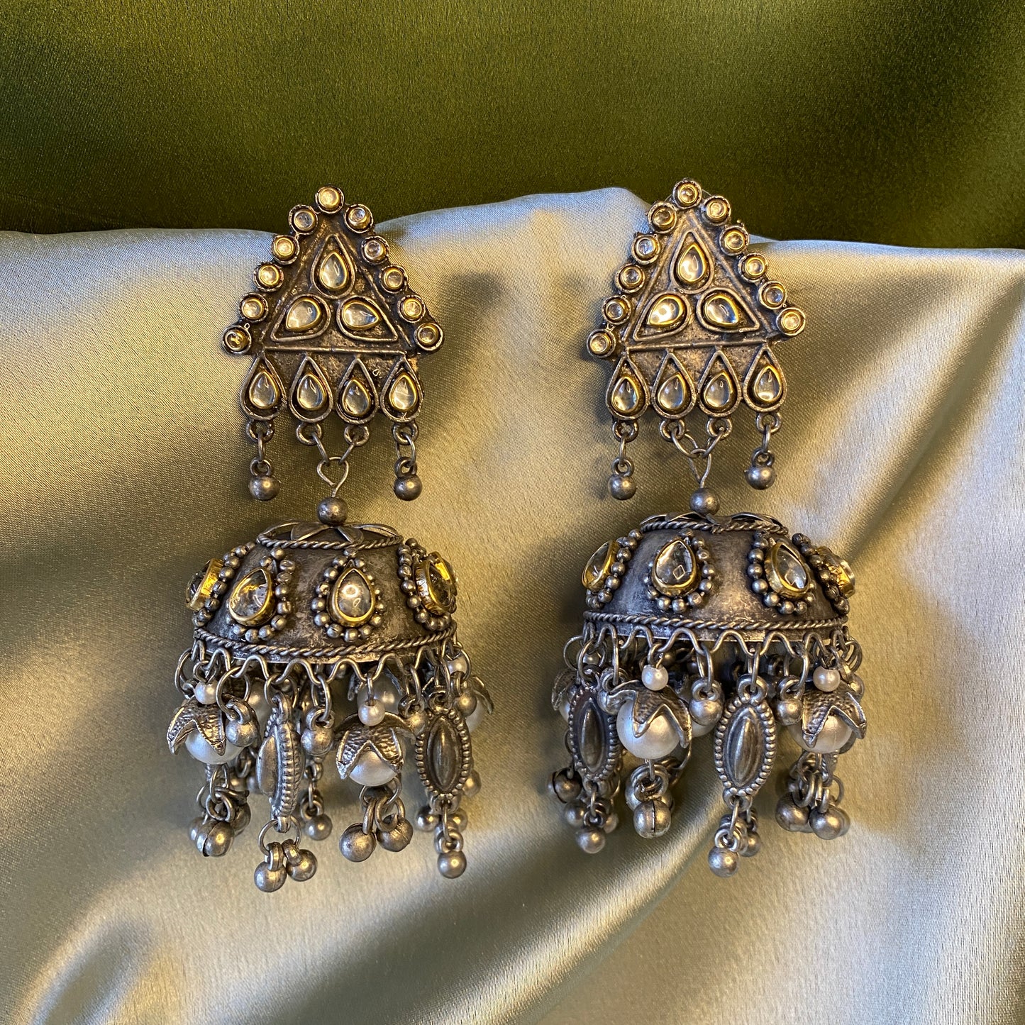 Nazanin Oxidised Jhumka Earrings