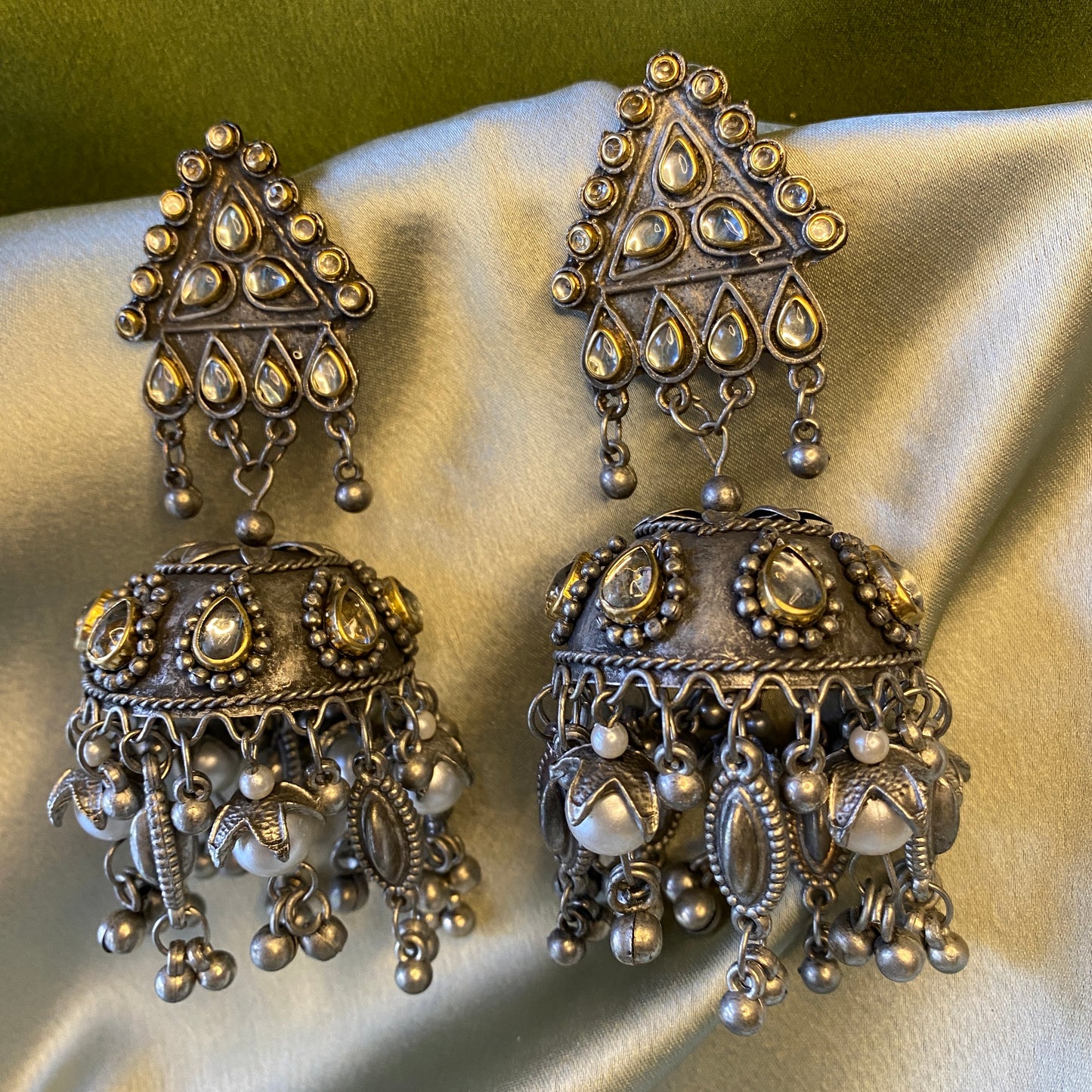 Nazanin Oxidised Jhumka Earrings