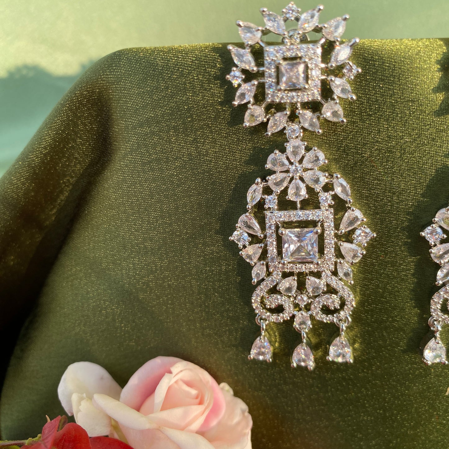 Manah Silver & Diamond Earrings