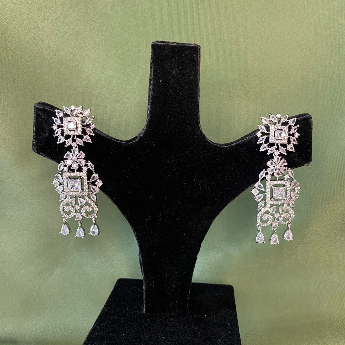 Manah Silver & Diamond Earrings