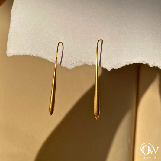 Dainty Golden Long Earrings