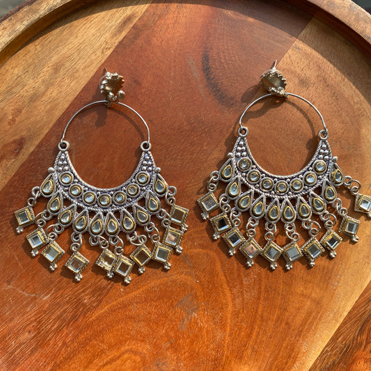 Dual Toned Contemporary Chand Bali Earrings