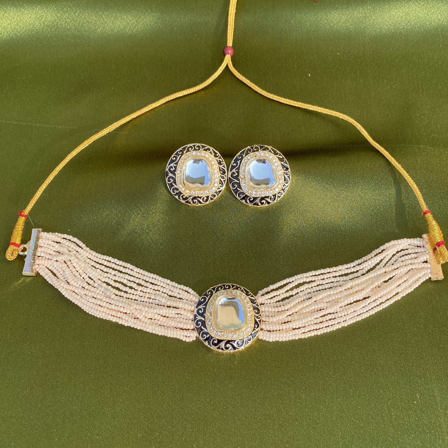 Meenakari & Polki Choker Set