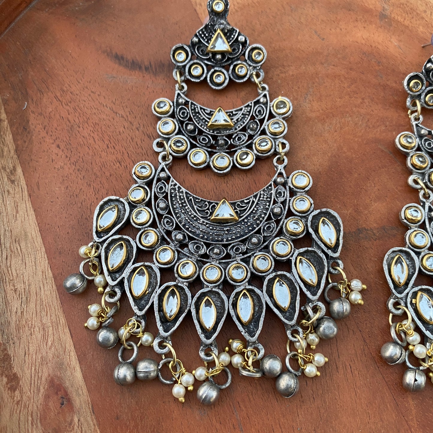 Tahsin Oxidised Chandbali Earring